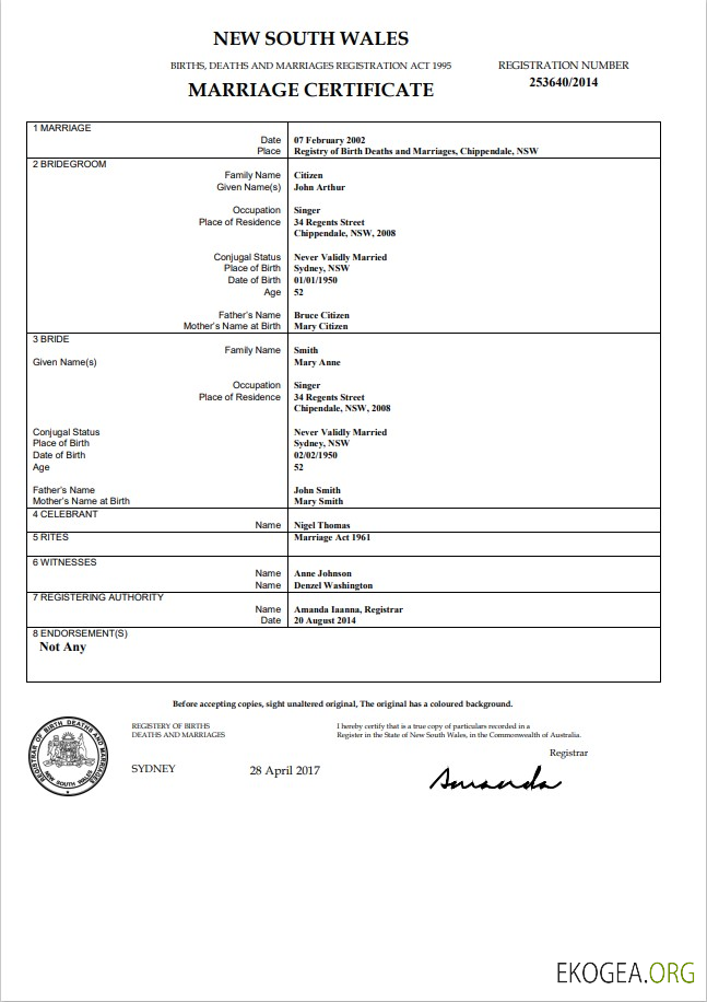 Modèle de certificat de naissance Australie Territoire du Nord de l'Australie dans Word